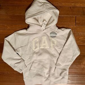 Gap Cozy Lined Boys Hoodie SZ S 6-7 off White Ivory $54.95